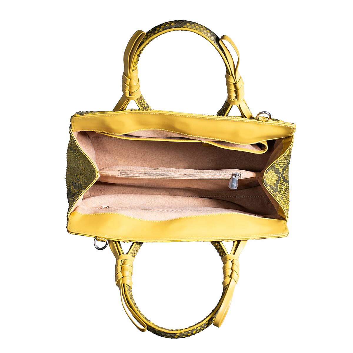 Grand Pelle Gold Genuine Python Leather Tote Bag image number 5