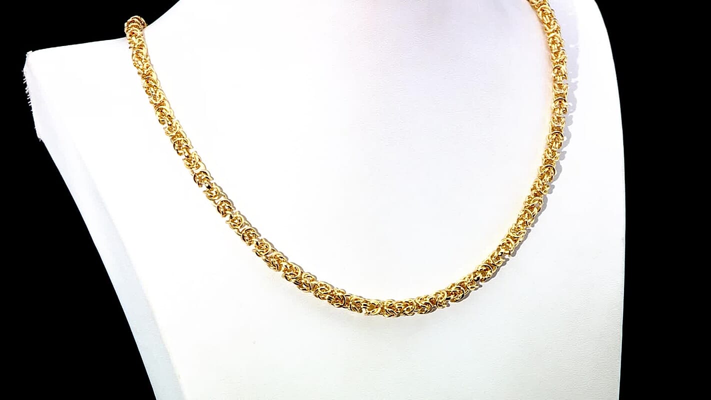 EverTrue Bronzella Collection Byzantine Chain Necklace in 18K YG Plated Bronze 20 Inches
