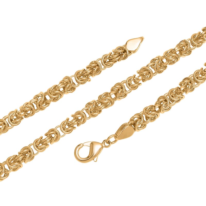 EverTrue Bronzella Collection Byzantine Chain Necklace in 18K YG Plated Bronze 20 Inches