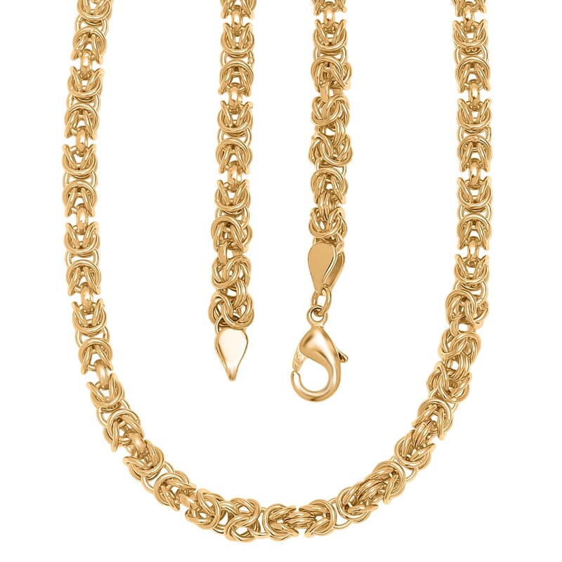 EverTrue Bronzella Collection Byzantine Chain Necklace in 18K YG Plated Bronze 20 Inches