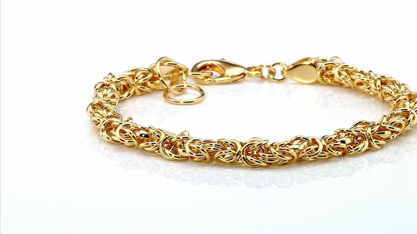 EverTrue Bronzella Collection Byzantine Chain Bracelet in 18K YG Plated Bronze (7.50 In)