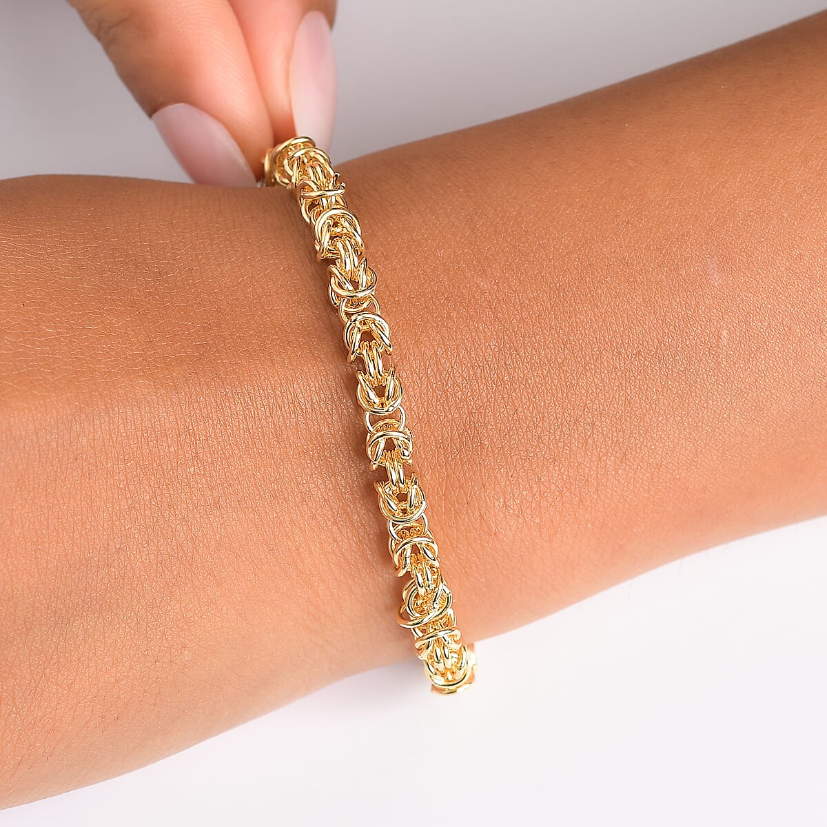 EverTrue Bronzella Collection Byzantine Chain Bracelet in 18K YG Plated Bronze (7.50 In) image number 2
