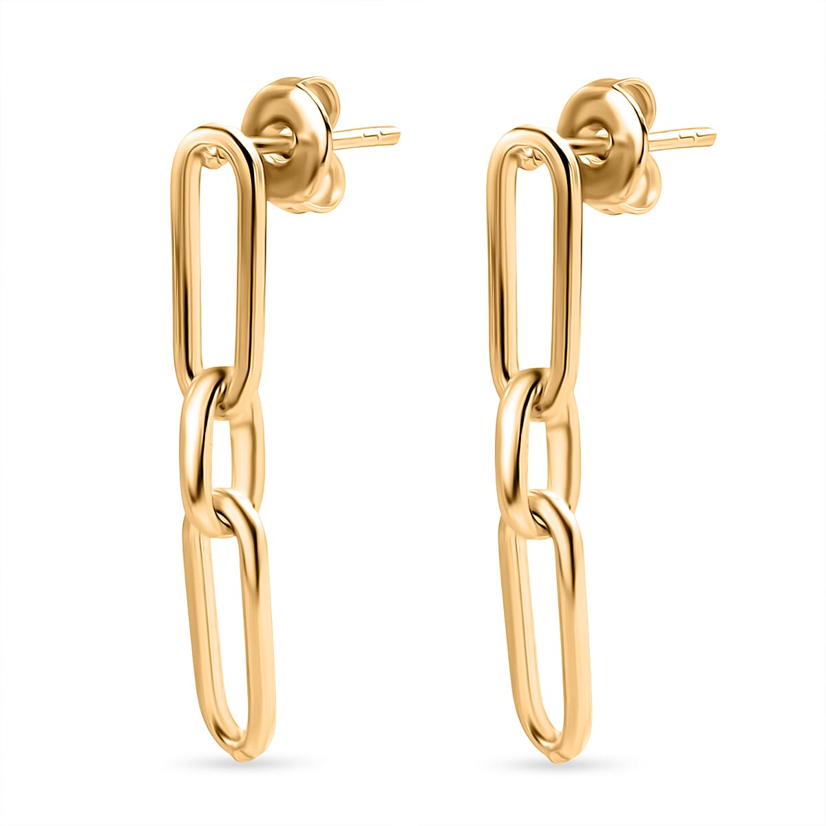 EverTrue Bronzella Collection Paper Clip Earrings in 18K YG Plated Bronze image number 3