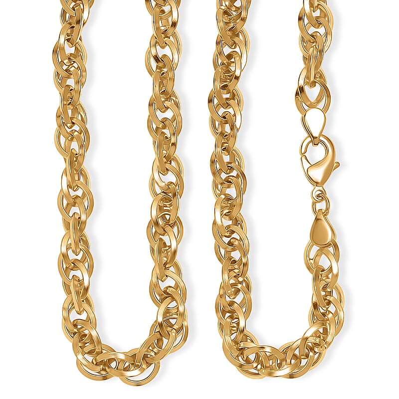 EverTrue Bronzella Collection Rolo (Belcher) Link Chain Necklace in 18K YG Plated Bronze 20 Inches