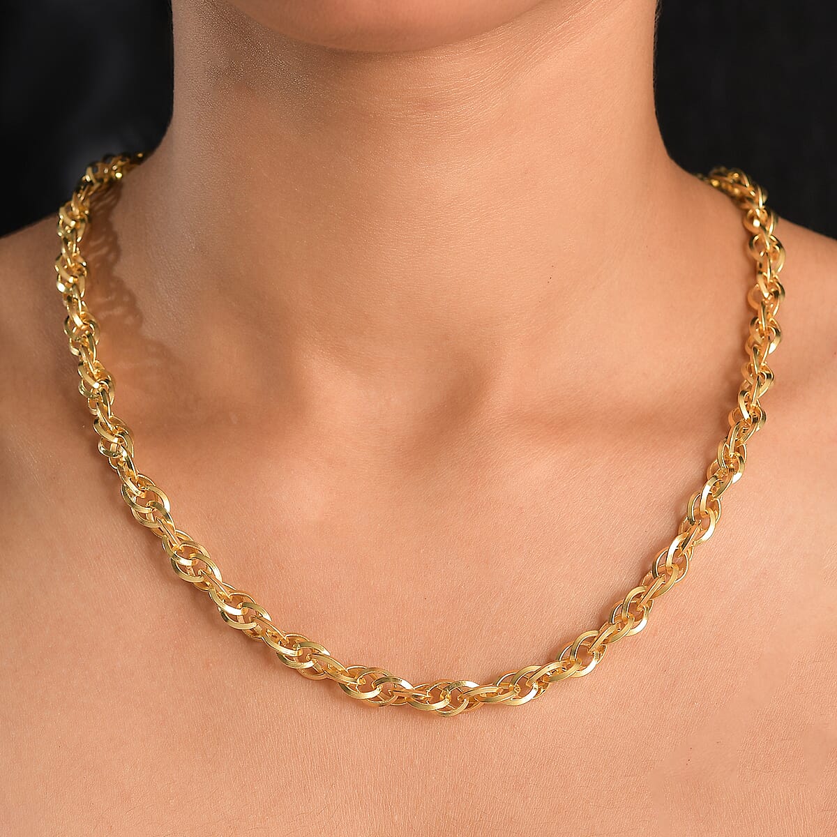 EverTrue Bronzella Collection Rolo (Belcher) Chain Necklace in 18K YG Plated Bronze 20 Inches image number 2