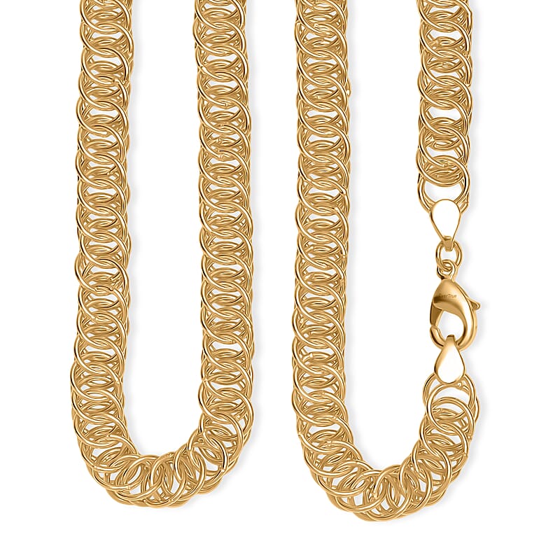 EverTrue Bronzella Collection Miami Cuban Chain Necklace (20 Inches) in 18K YG Plated Bronze