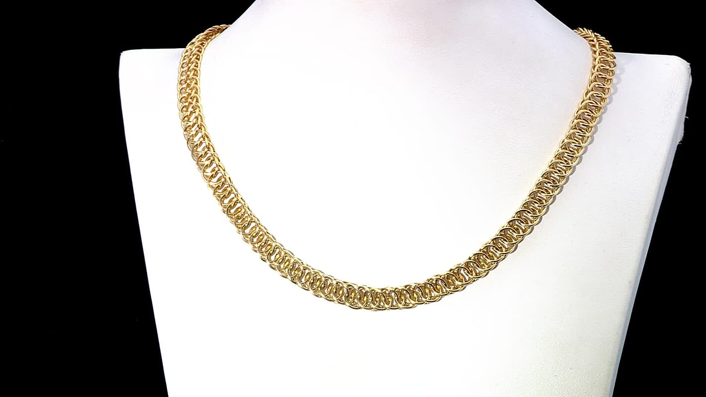 EverTrue Bronzella Collection Wheat Chain Necklace in 18K YG Plated Bronze 20 Inches