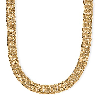 EverTrue Bronzella Collection Miami Cuban Chain Necklace (20 Inches) in 18K YG Plated Bronze