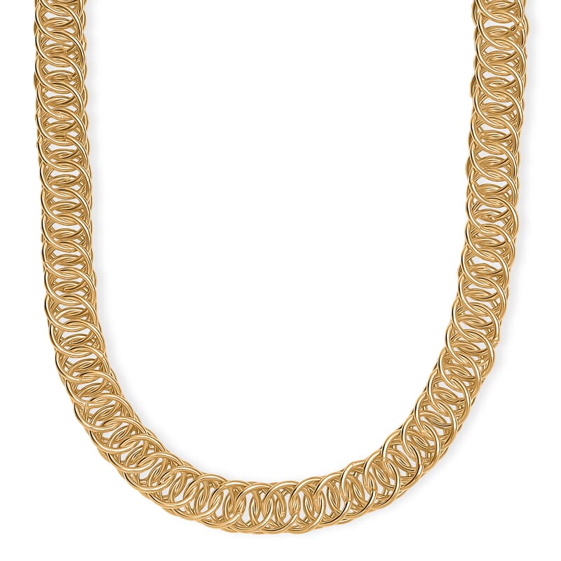 EverTrue Bronzella Collection Miami Cuban Chain Necklace (20 Inches) in 18K YG Plated Bronze