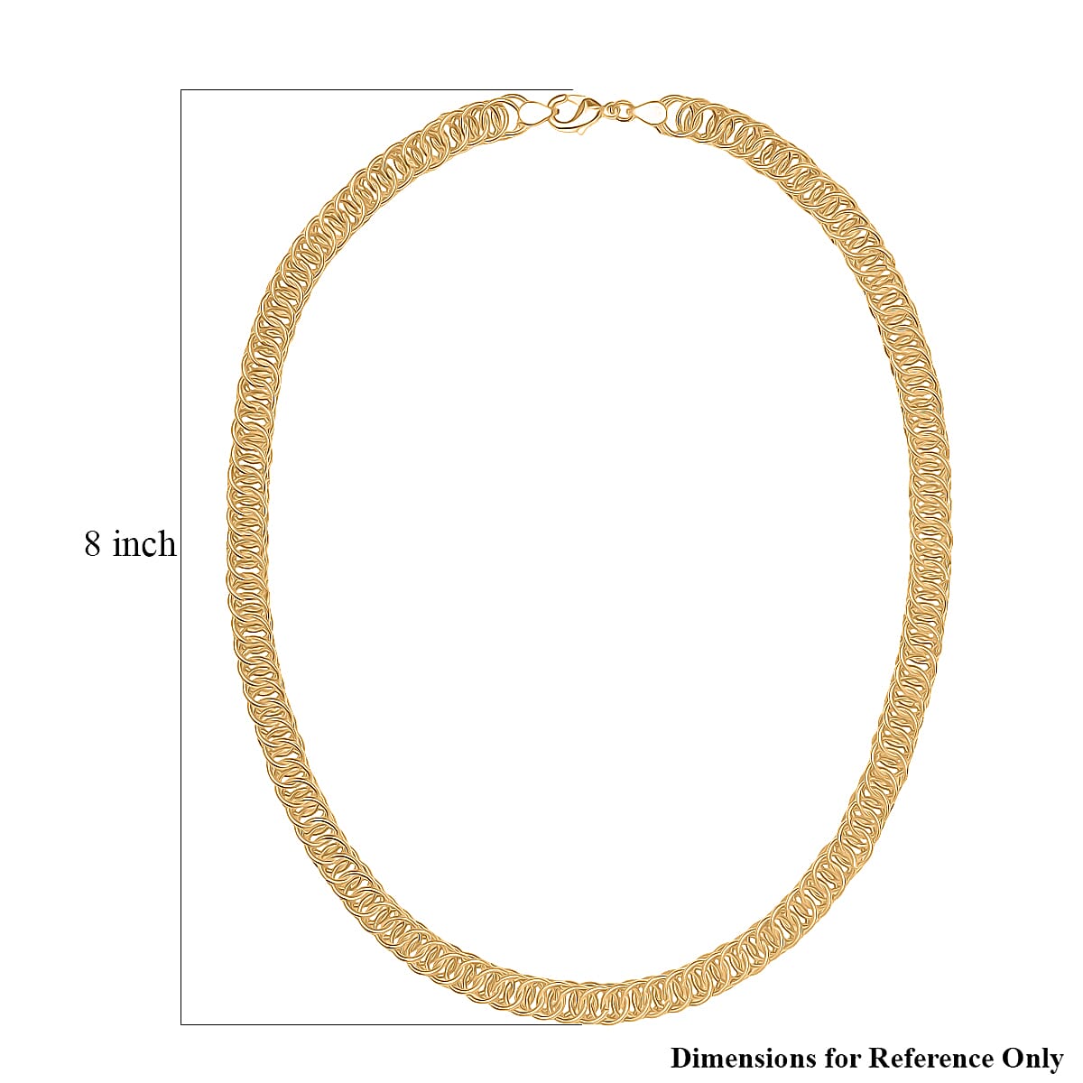 EverTrue Bronzella Collection Miami Cuban Chain Necklace (20 Inches) in 18K YG Plated Bronze