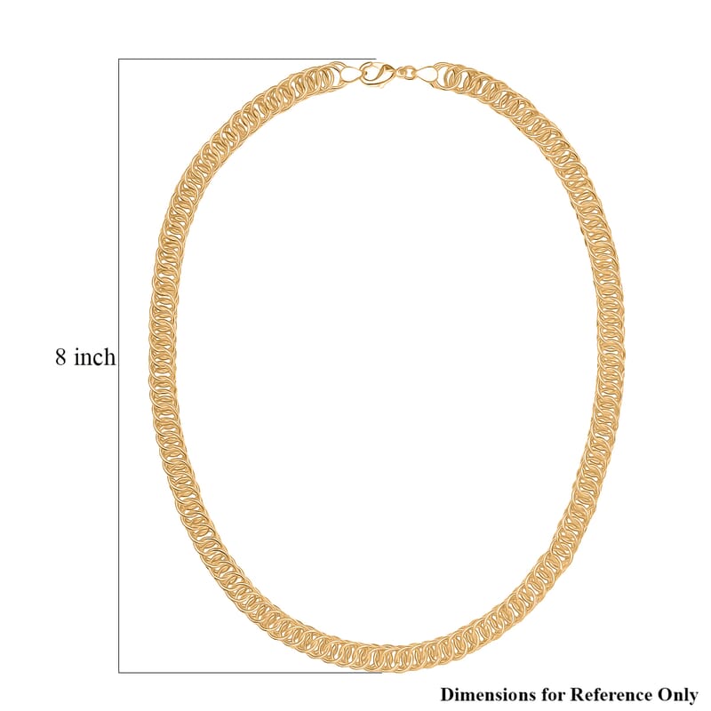 EverTrue Bronzella Collection Miami Cuban Chain Necklace (20 Inches) in 18K YG Plated Bronze