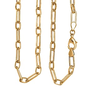 EverTrue Bronzella Collection Paper Clip Chain Necklace in 18K YG Plated Bronze 20 Inches