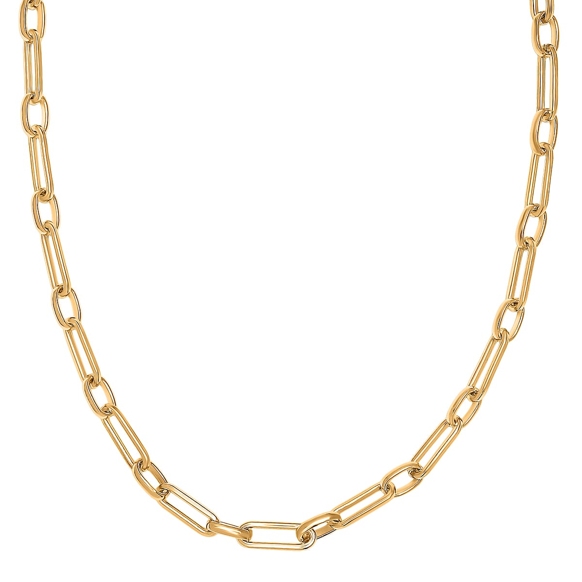 EverTrue Bronzella Collection Paper Clip Chain Necklace in 18K YG Plated Bronze 20 Inches image number 3