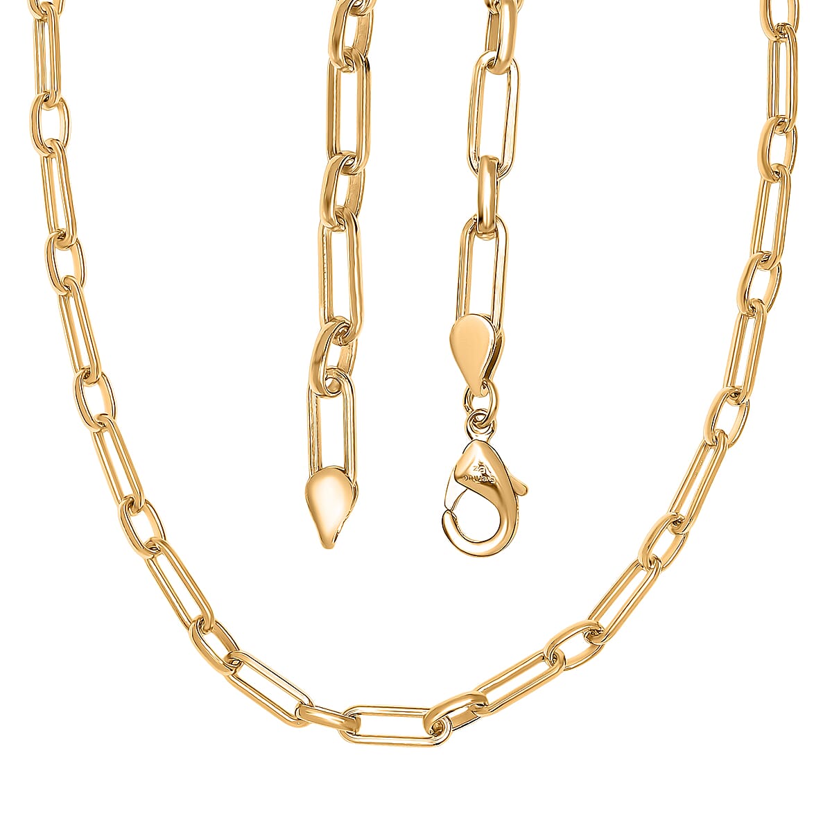 EverTrue Bronzella Collection Paper Clip Chain Necklace in 18K YG Plated Bronze 20 Inches image number 4