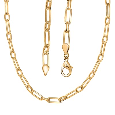 EverTrue Bronzella Collection Paper Clip Chain Necklace in 18K YG Plated Bronze 20 Inches