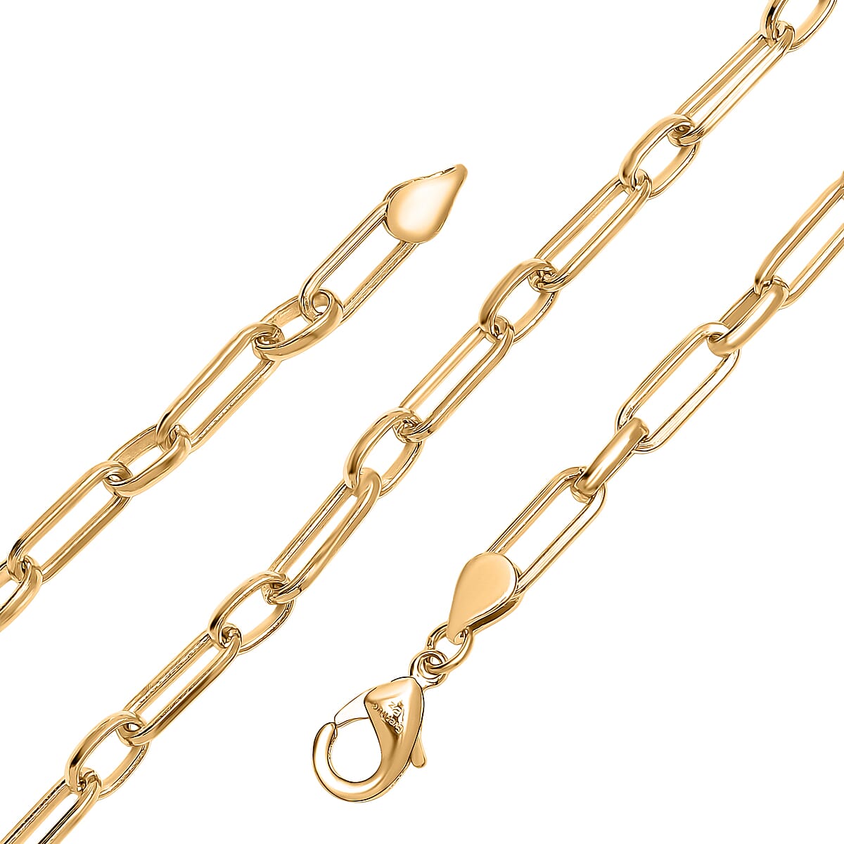 EverTrue Bronzella Collection Paper Clip Chain Necklace in 18K YG Plated Bronze 20 Inches image number 5