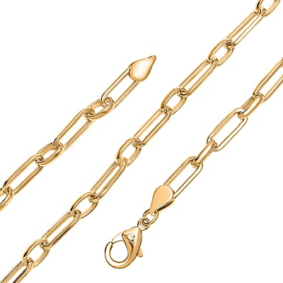 EverTrue Bronzella Collection Paper Clip Chain Necklace in 18K YG Plated Bronze 20 Inches