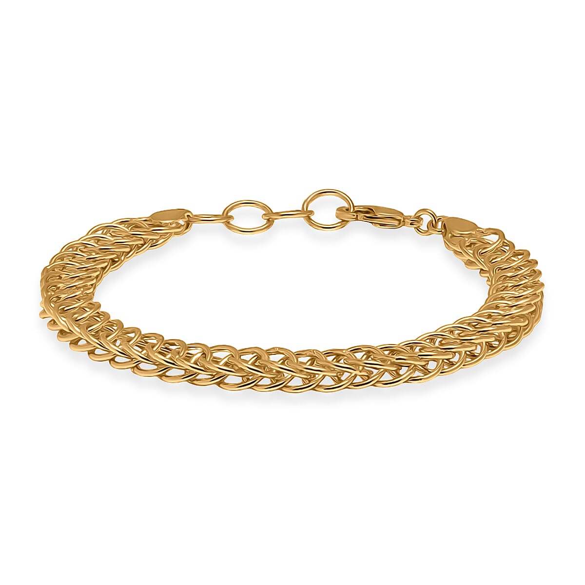 EverTrue Bronzella Collection Wheat Chain Bracelet in 18K YG Plted Bronze (7.50 In) image number 0
