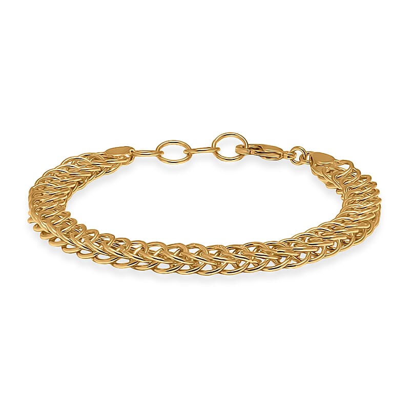 EverTrue Bronzella Collection Miami Cuban Chain Bracelet in 18K YG Plated Bronze (7.50 In)