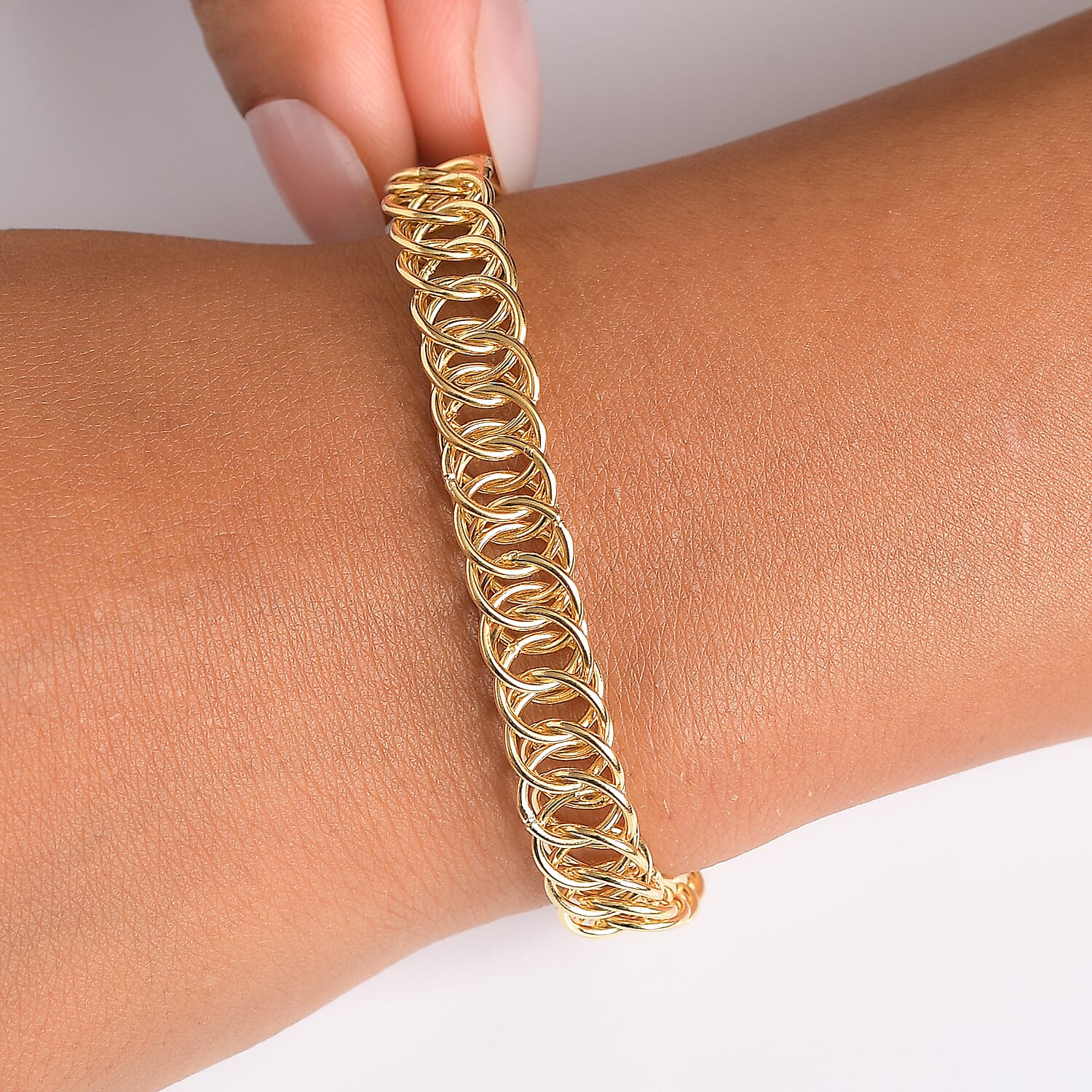 EverTrue Bronzella Collection Miami Cuban Chain Bracelet in 18K YG Plated Bronze (7.50 In)