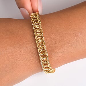EverTrue Bronzella Collection Wheat Chain Bracelet in 18K YG Plated Bronze (7.50 In)