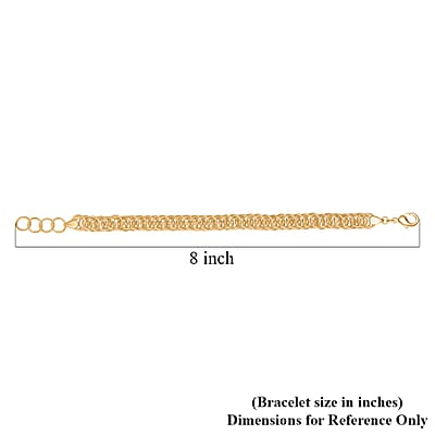EverTrue Bronzella Collection Miami Cuban Chain Bracelet in 18K YG Plated Bronze (7.50 In)
