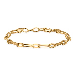 EverTrue Bronzella Collection Paper Clip Chain Bracelet in 18K YG Over Bronze (7.50 In) (Del. in 10-12 Days)