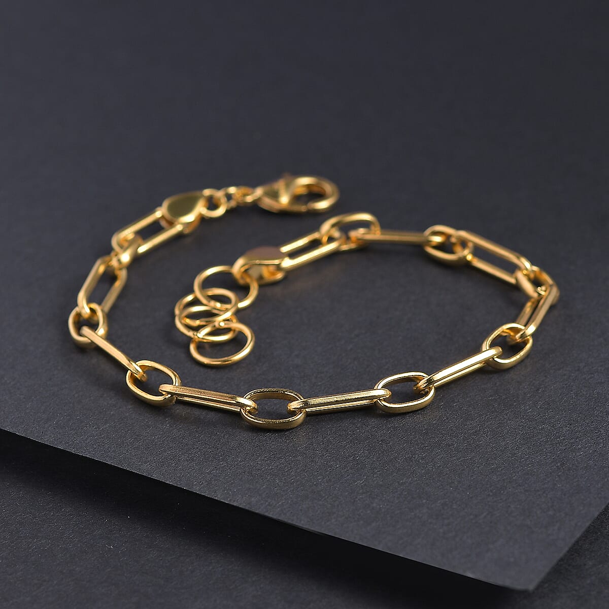 EverTrue Bronzella Collection Paper Clip Chain Bracelet in 18K YG Over Bronze (7.50 In) image number 1
