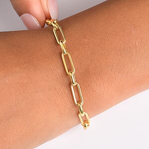 EverTrue Bronzella Collection Paper Clip Chain Bracelet in 18K YG Plated Bronze (7.50 In)