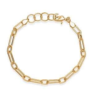 EverTrue Bronzella Collection Paper Clip Chain Bracelet in 18K YG Plated Bronze (7.50 In)