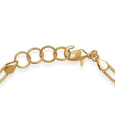 EverTrue Bronzella Collection Paper Clip Chain Bracelet in 18K YG Plated Bronze (7.50 In)