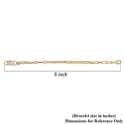 EverTrue Bronzella Collection Paper Clip Chain Bracelet in 18K YG Plated Bronze (7.50 In)