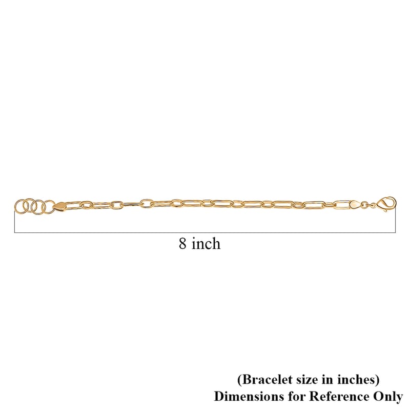 EverTrue Bronzella Collection Paper Clip Chain Bracelet in 18K YG Plated Bronze (7.50 In)