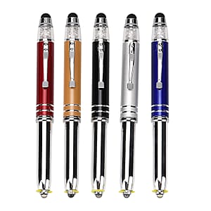 Set of 5pcs Crystal Lamp Pen - Multi Color