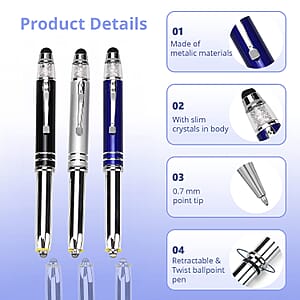 Set of 5pcs Crystal Lamp Pen - Multi Color