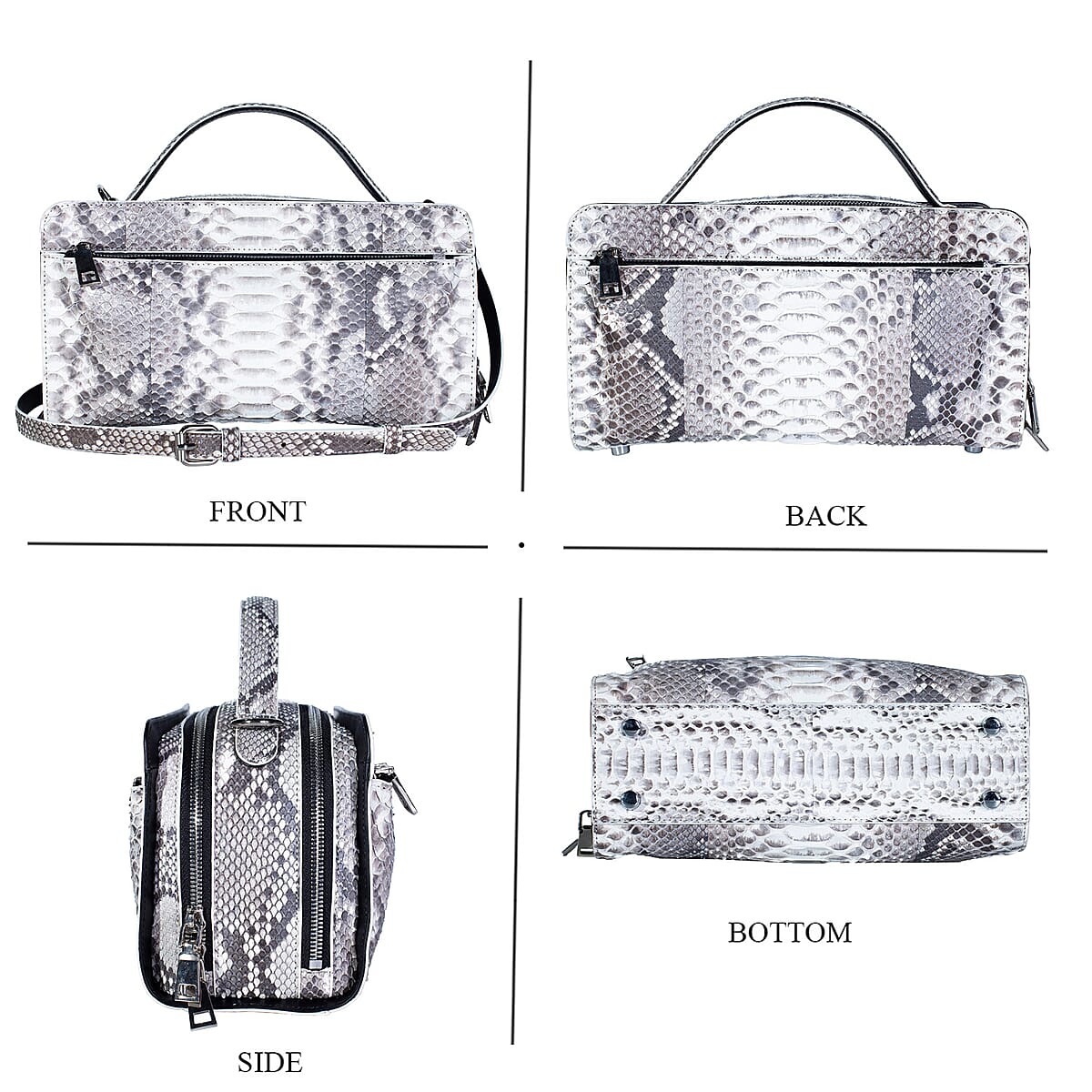 Doorbuster The Grand Pelle Handcrafted Natural Genuine Python Leather Bag with Shoulder Strap image number 3