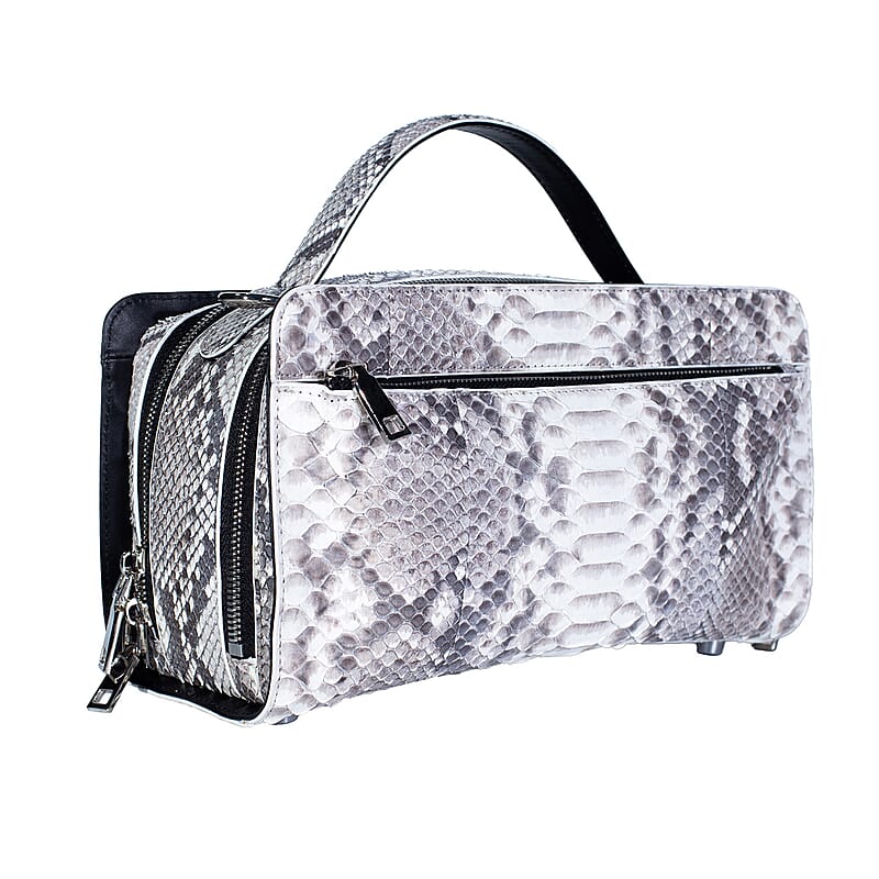 The Grand Pelle Handcrafted Natural Genuine Python Leather Bag with Shoulder Strap