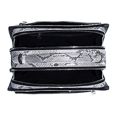 The Grand Pelle Handcrafted Natural Genuine Python Leather Bag with Shoulder Strap