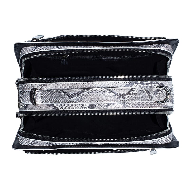 The Grand Pelle Handcrafted Natural Genuine Python Leather Bag with Shoulder Strap