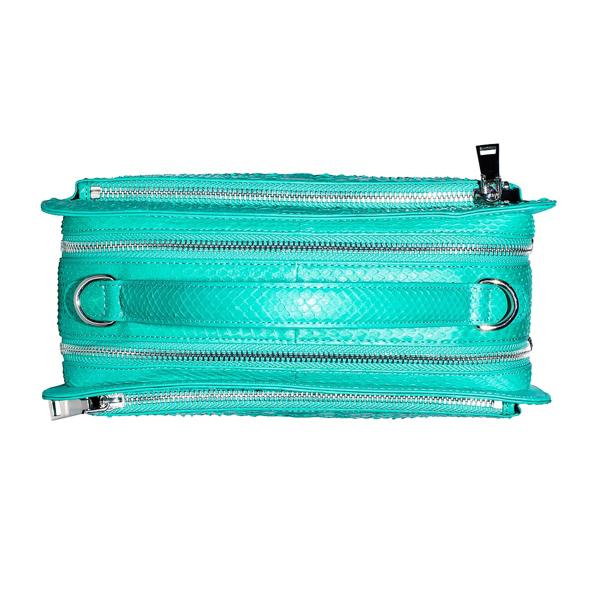  The Grand Pelle Handcrafted Green Genuine Python Leather Bag with Shoulder Strap image number 5