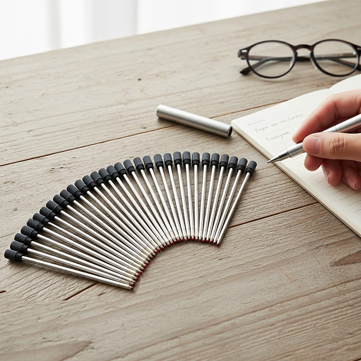 Set of 30pcs Black Ink Refills of Crystal Lamp Pen image number 1