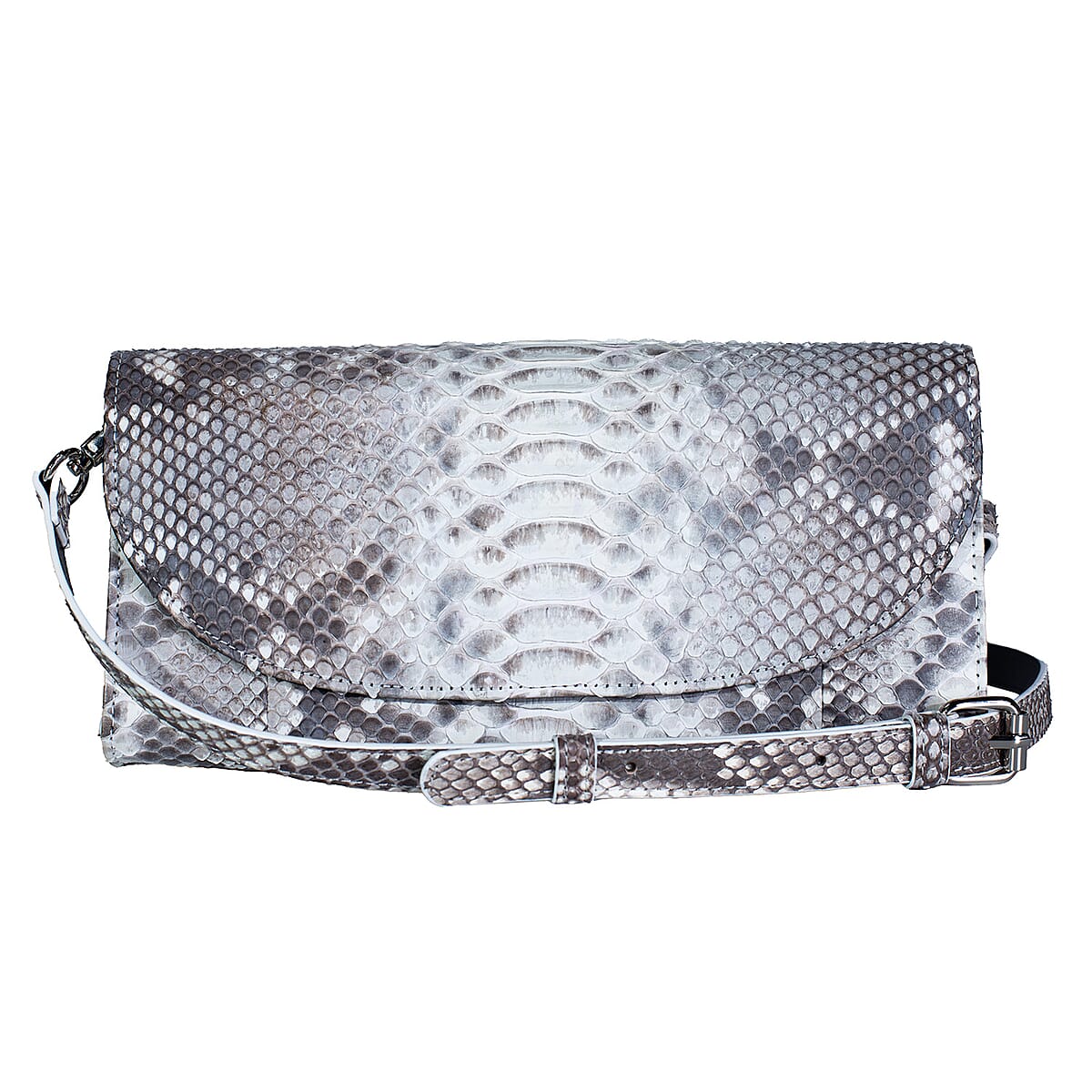 Doorbuster The Grand Pelle Handcrafted Natural Genuine Python Leather Clutch Bag with Shoulder Strap image number 0