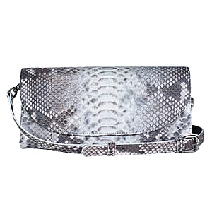 Doorbuster The Grand Pelle Handcrafted Natural Genuine Python Leather Clutch Bag with Shoulder Strap