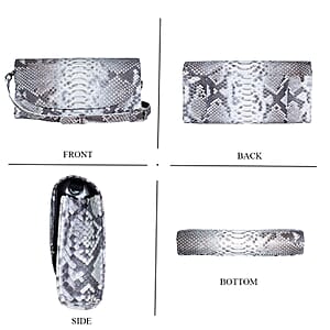 Doorbuster The Grand Pelle Handcrafted Natural Genuine Python Leather Clutch Bag with Shoulder Strap