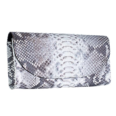 The Grand Pelle Handcrafted Natural Genuine Python Leather Crossbody Clutch Bag with Shoulder Strap