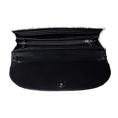The Grand Pelle Handcrafted Natural Genuine Python Leather Crossbody Clutch Bag with Shoulder Strap