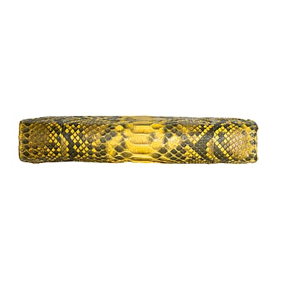 The Grand Pelle Handcrafted Gold Genuine Python Leather Crossbody Clutch Bag with Shoulder Strap