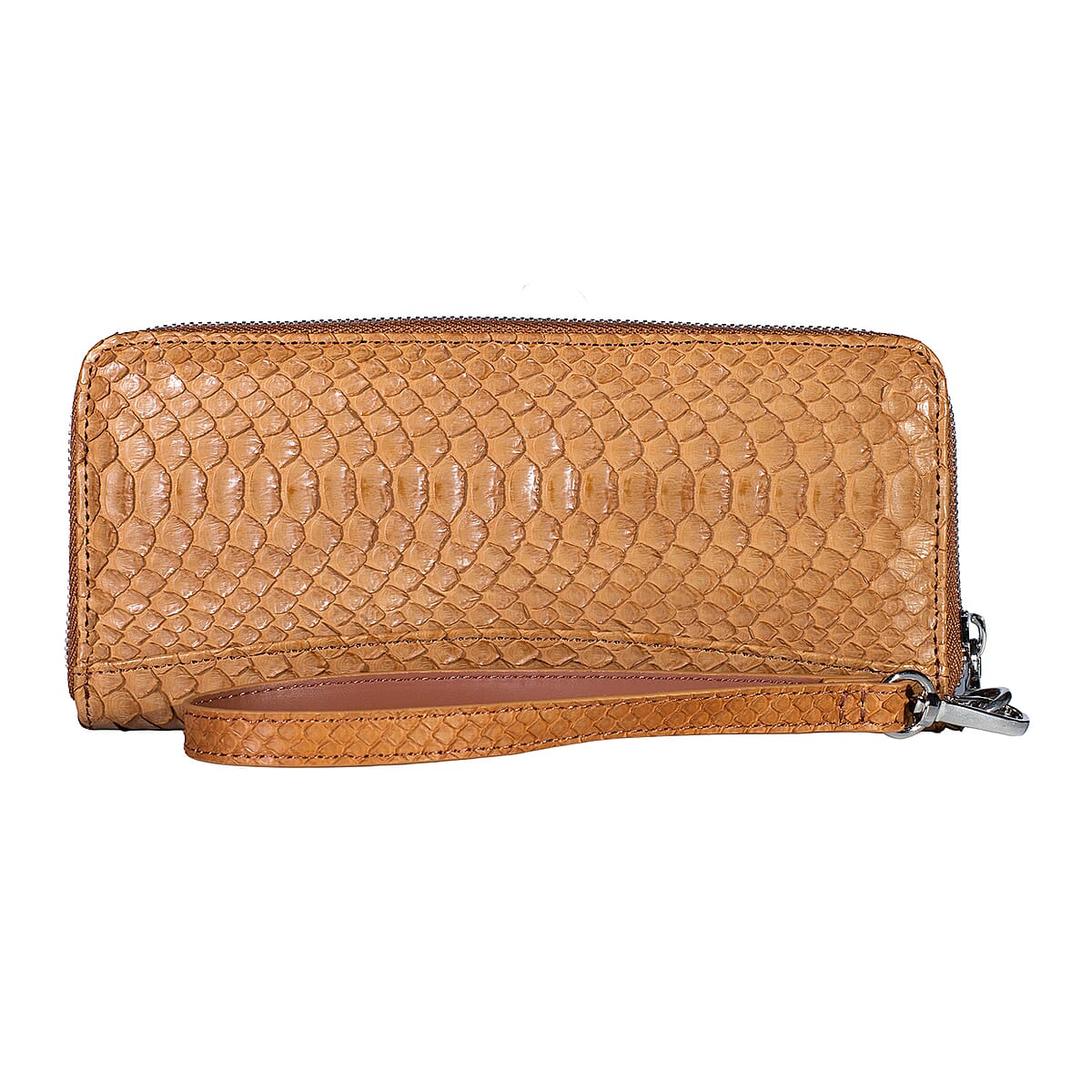 Grand Pelle Camel Genuine Python Leather Wallet image number 0