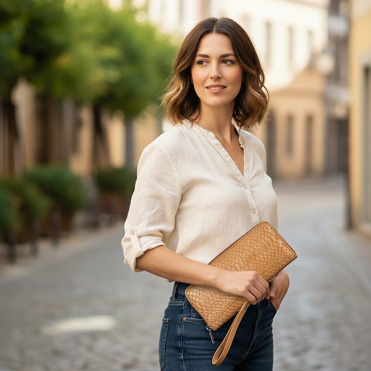 Grand Pelle Camel Genuine Python Leather Wallet image number 2