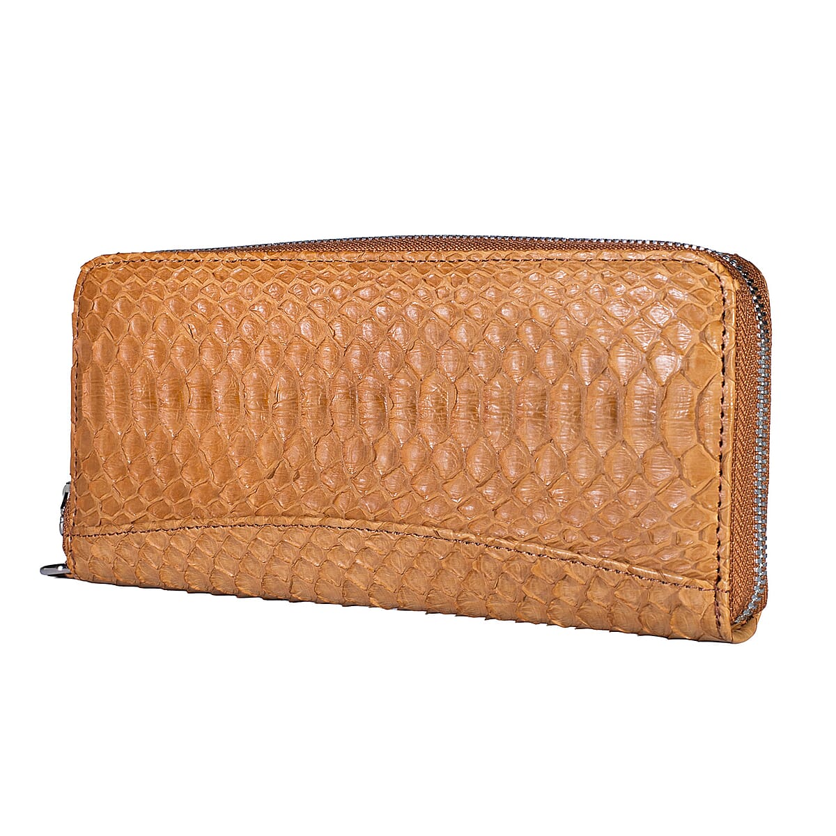 Grand Pelle Camel Genuine Python Leather Wallet image number 4